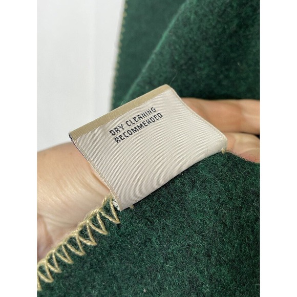Woolrich Blanket Deep Green Wool Throw Embroidered Brown Tan Horses 62 X 40 USA - Picture 5 of 7